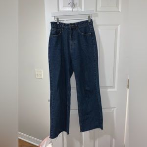 Hugh Rise (Waisted) , Wide leg Dark Wash Amuse Society Jeans , Lightly Worn